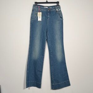 NWT See by Chloé High Waisted Flare Jean with Braided Belt Loop Detail - 27